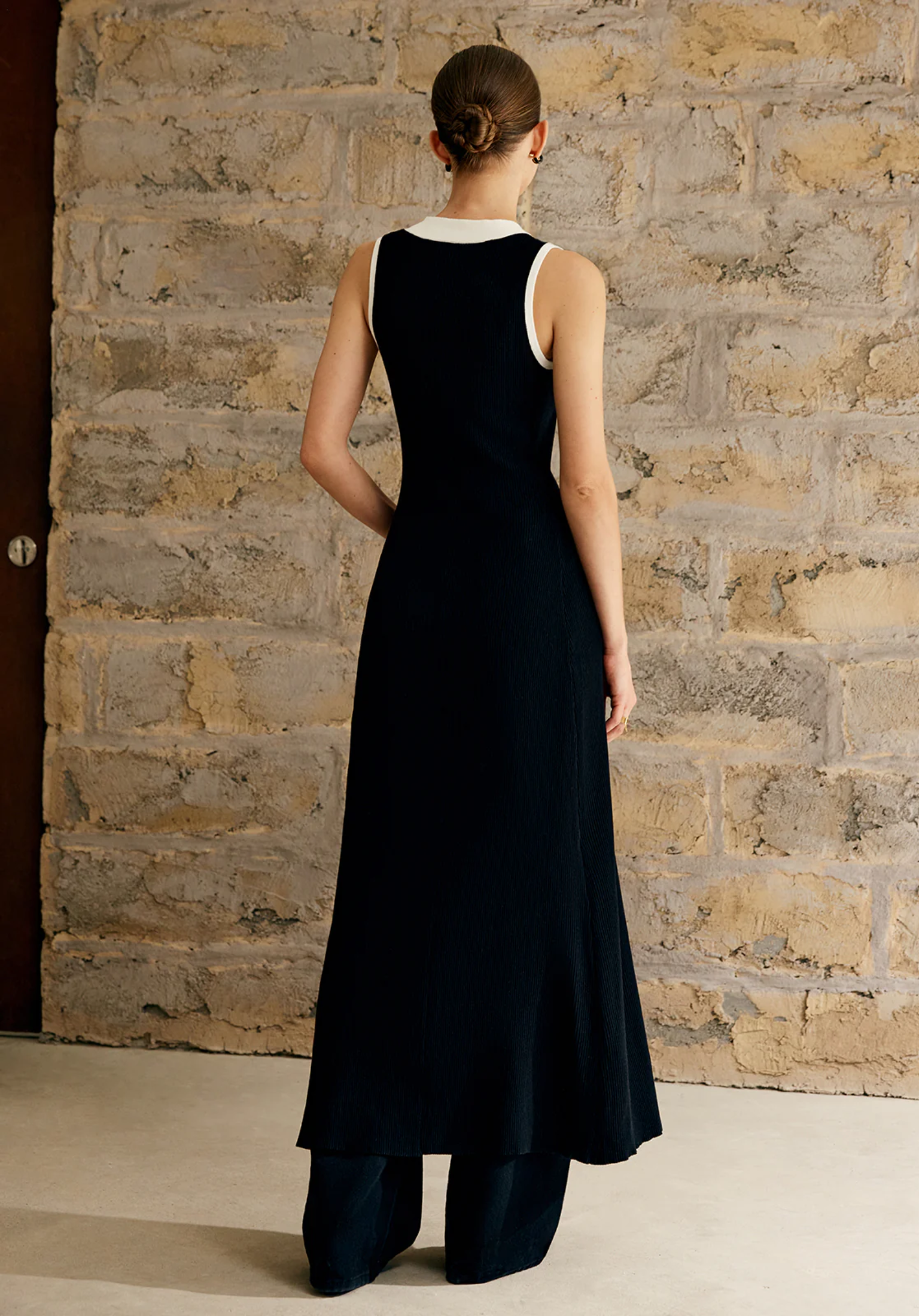 Contrast Trim Maxi Dress